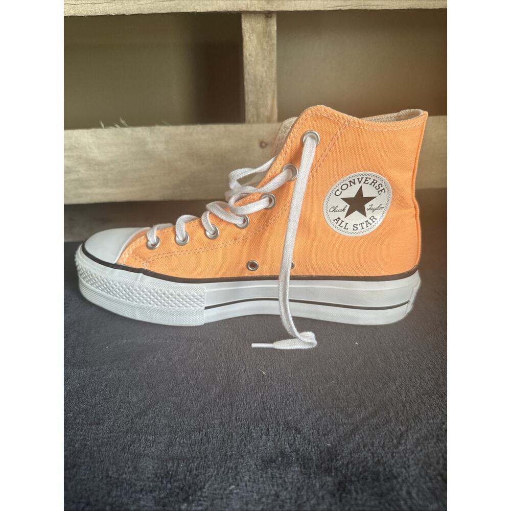 Converse All Star Lift Hi Platform Peach Beam Orange Shoes Size 7.5 - Picture 6 of 9